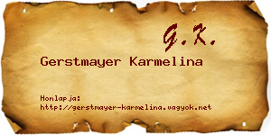 Gerstmayer Karmelina névjegykártya